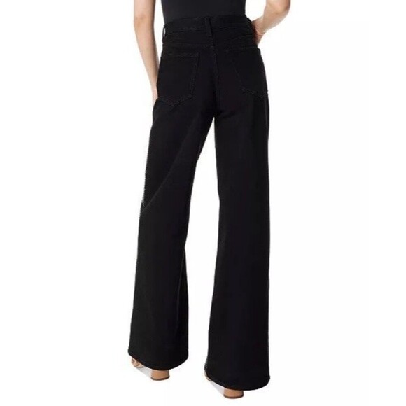 Sam Edelman Bianka Black Sequin Jeans Womens 24 High Rise Vintage Wide Leg New - Picture 2 of 15